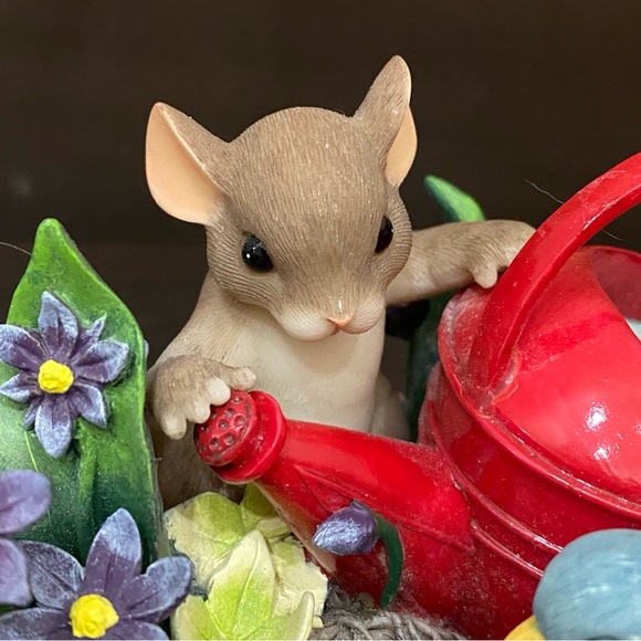 Charming Tails Fitz and Floyd Expecting A Miracle Mouse Bird Flowers Figurine - Picture 14 of 16